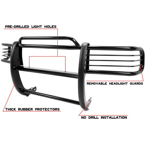 Solid Spare For Isuzu Rodeo Amigo 1998-2004 Bull Bar Grille Guard Black Steel Power Coated