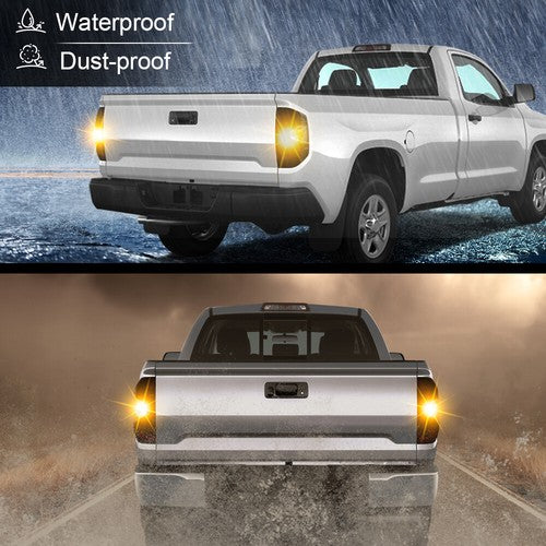 Solid Spare Fit For 2014-2021 Toyota Tundra Red Smoked Tail Light Brake Lamps Left+Right