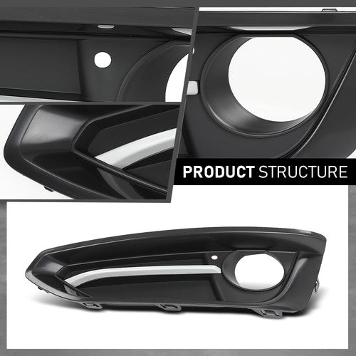 Solid Spare Fit For 14-21 BMW 228i 230i Front Bumper Fog Light Trim Cover Bezel Left Side