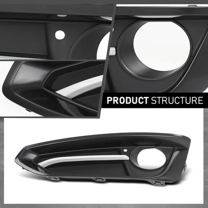 Solid Spare Fit For 14-21 BMW 228i 230i Front Bumper Fog Light Trim Cover Bezel Left Side