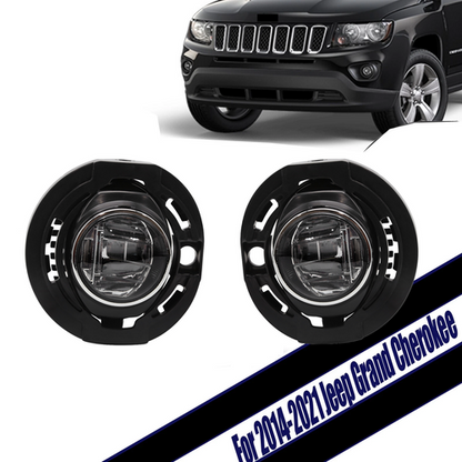 LED Fog Lights For 2014-2021 Jeep Grand Cherokee Compatible Front Lamps Assembly