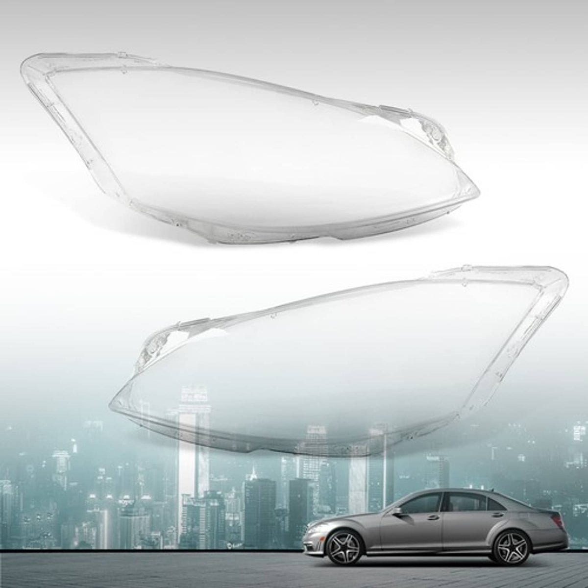 Solid Spare Fit For 10-13 Mercedes-Benz S Class W221 Headlight Replacement Lens Left & Right