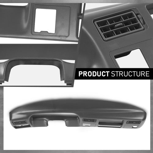 Solid Spare Fit For 99-04 Ford F250 F350 Dash Instrument Cluster Radio Trim Bezel Dark Gray