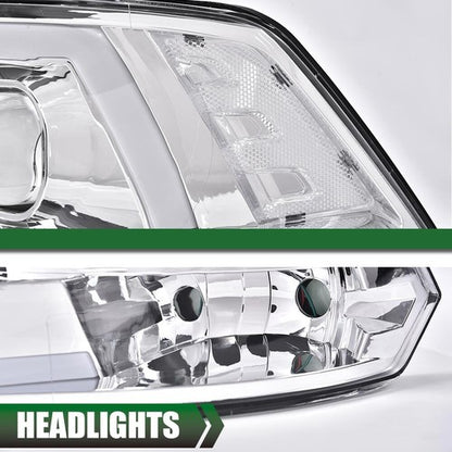 Solid Spare Fit For 2009-2018 Dodge Ram 1500 2500 3500 LED DRL Projector Headlights Chrome