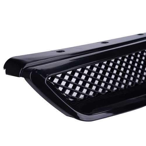 For 1999-2000 Honda Civic JDM Type R Black Grille Grill & LED Fog Lights 3PCS