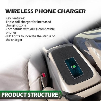 Solid Spare Fit For 99-2002 GM Trucks & SUV's Center Console Wireless Phone Charging Pad Kit