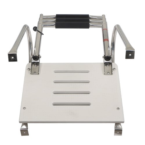 Solid Spare 3-step stainless steel ship ladder with platform Marine with Telescoping US