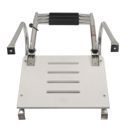 Solid Spare 3-step stainless steel ship ladder with platform Marine with Telescoping US