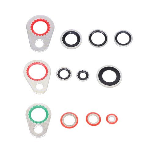 Solid Spare 95-Piece Premium A/C Compressor Gasket Seal Kit with 12 Different Sizes Included
