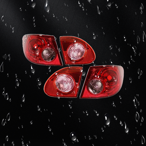 4PCS Rear Tail Lights Lamp Clear & Red Lens For 2003 04 2005-2008 Toyota Corolla