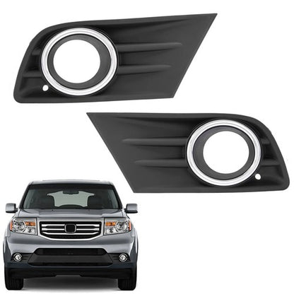 Fog Light Cover Bezel w/Chrome Ring For Honda Pilot 2012 2013 2014 2015 LH & RH