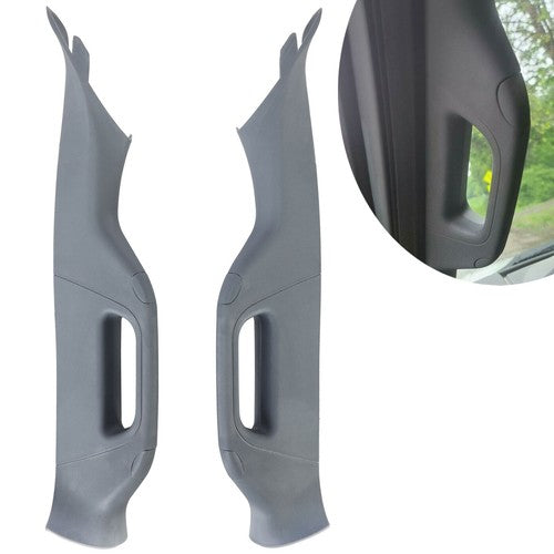 Solid Spare Left + Right A Pillar Handle Trim Grey Gray FOR 2011-2016 Ford F250 F350 F550