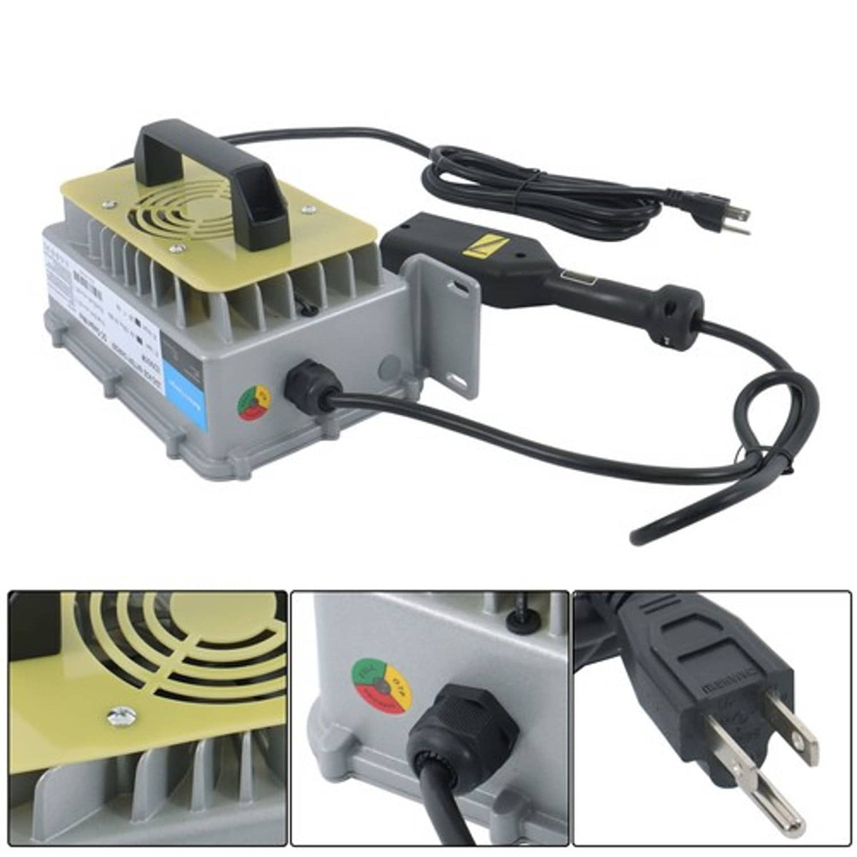 Solid Spare New Waterproof Battery Charger 36V 18A For EZGO TXT Golf Carts "D" style plug