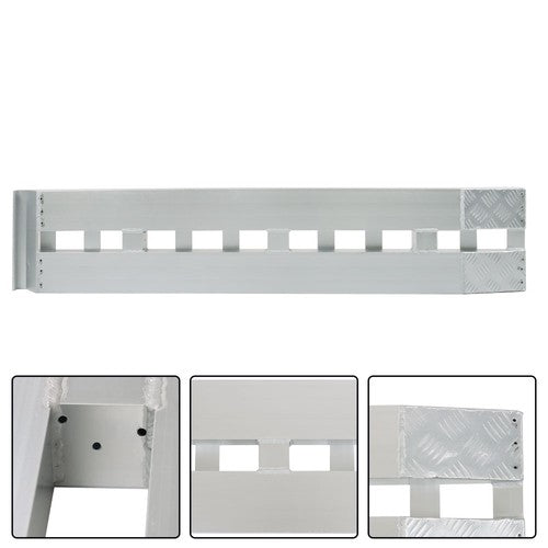 Solid Spare 2-Piece 60''x12'' Ramps 6500Lbs Car Trailer Truck Ramps Hook End Knife Aluminum