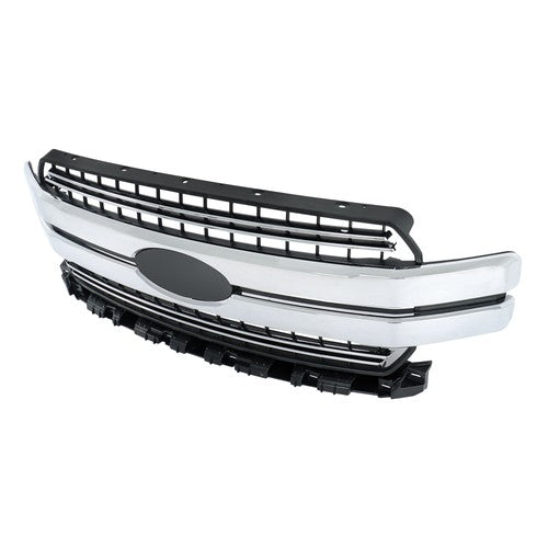 Solid Spare Chrome Front Bumper Grille Grill For Ford F-150 F150 2018-20 Lariat Style
