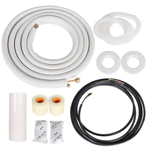 Solid Spare 1/4-3/8 Dia. 16 Feet Install Kit Air Conditioning Cooling Connection Pipe