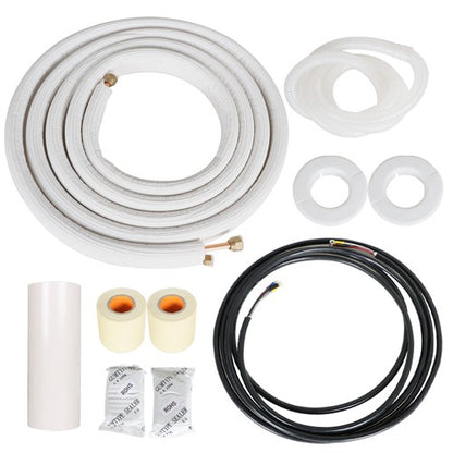 Solid Spare 1/4-3/8 Dia. 16 Feet Install Kit Air Conditioning Cooling Connection Pipe