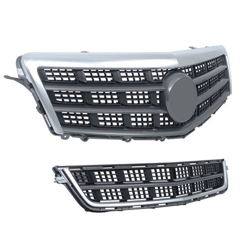 Solid Spare 2Pcs Front Upper Grille + Lower Grille Plastic For Cadillac ATS 2013-2014 Chrome