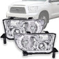Solid Spare Headlights Left+Right Chrome Fit For Toyota 2007-2013 Tundra 2008-2017 Sequoia