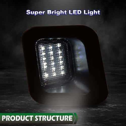 Solid Spare LED Rear Bumper License Plate Lights Fit For 2003-2018 Dodge Ram 1500 2500 3500