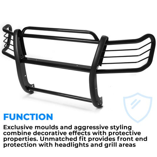 Solid Spare Black Grill Brush Guard & Light Protector For Toyota Tacoma 1998-2004