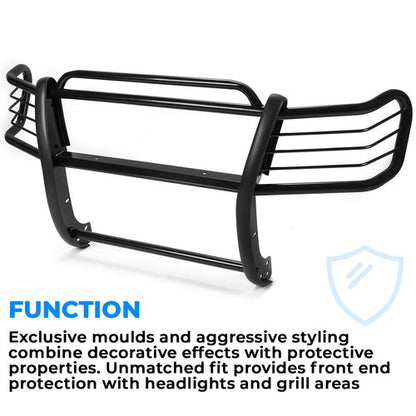 Solid Spare Black Grill Brush Guard & Light Protector For Toyota Tacoma 1998-2004