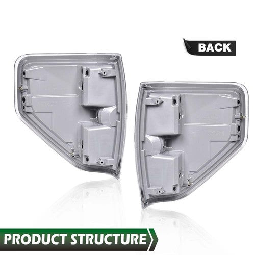 Solid Spare Clear Chrome Tail Lights Brake Lamps Fit For 2009-2014 Ford F150 F-150 Pickup