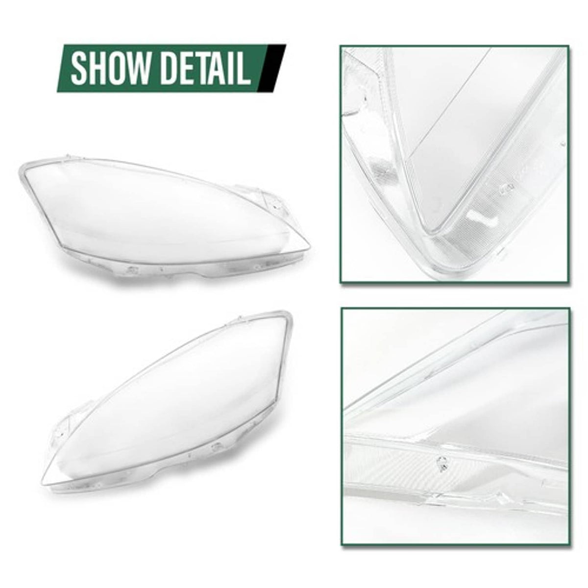 Solid Spare Fit For 10-13 Mercedes-Benz S Class W221 Headlight Replacement Lens Left & Right