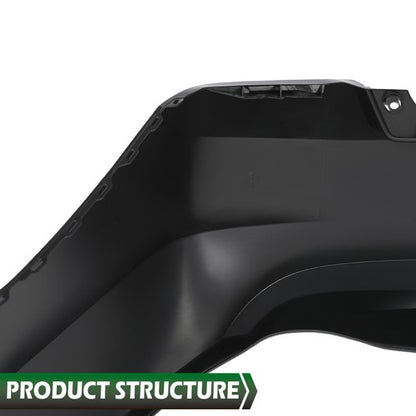 Solid Spare Fit For 2008-2012 Honda Accord 6-Cylinder Dual Exhaust Rear Bumper Cover Black