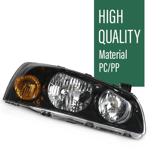 Solid Spare Fit For 2004-2006 Hyundai Elantra Clear/Black Headlights Assembly Left+Right