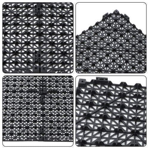 Solid Spare Interlocking Tile 50PCS Black, Soft PVC Interlocking Drainage Tiles 12x12inch