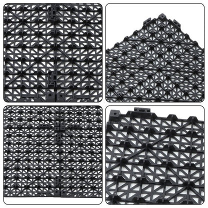 Solid Spare Interlocking Tile 50PCS Black, Soft PVC Interlocking Drainage Tiles 12x12inch
