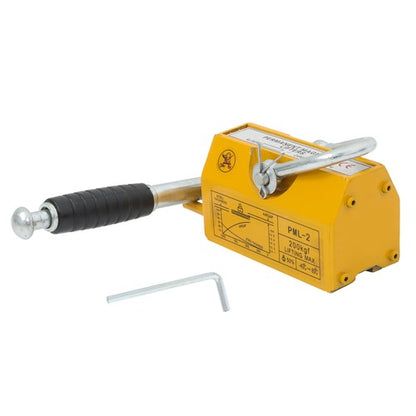 Solid Spare 440lbs/200kg Permanent Magnetic Lifter 2.5 Safety Factor Lifting Magnet Yellow