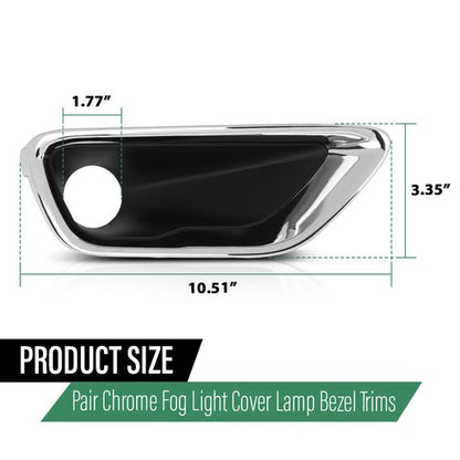 Solid Spare Front Bumper Fog Light Bezel Lamp Trim Fit For 2016-2020 Jeep Grand Cherokee