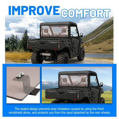 Solid Spare Smoke Rear Windshield Back Window for CFMOTO UFORCE 1000 2019-26 1000XL 2022-26