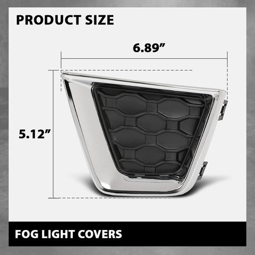 Solid Spare Fit For 2019-2023 Jeep Renegade Front Bumper Fog Light Cover Lamp Trim Pair