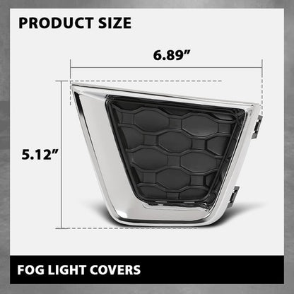 Solid Spare Fit For 2019-2023 Jeep Renegade Front Bumper Fog Light Cover Lamp Trim Pair