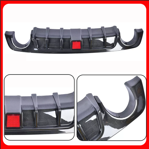 Rear Bumper Black Diffuser Lip W/LED Brake DRL Light For 2018-2023 Infiniti Q50