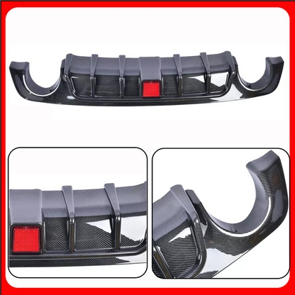 Rear Bumper Black Diffuser Lip W/LED Brake DRL Light For 2018-2023 Infiniti Q50