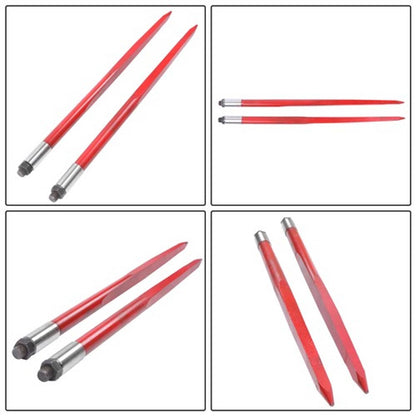 Solid Spare Hay Bale Spear 43" 3000 lbs Capacity Spike Fork for Tractors Loaders 2pcs