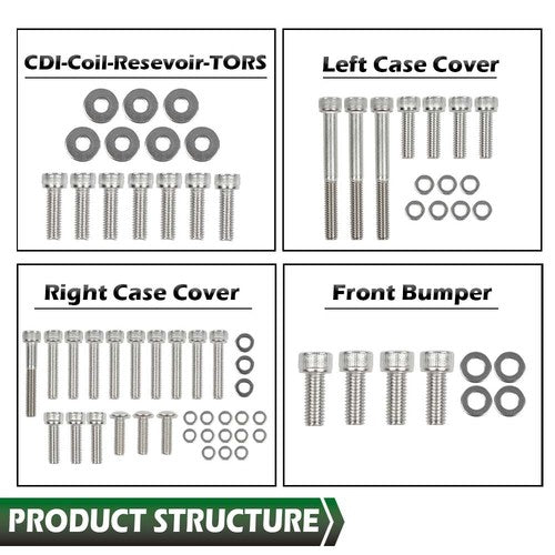 Solid Spare Fit For 87-06 Yamaha YFZ350 Banshee Stainless Steel Atv Bolt Screw Kit Set