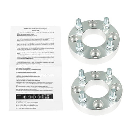 Solid Spare Wheel Flange 1" 4x101.6mm Hub Bore 62mm Thread Size 1/2"x20 Silver 2Pcs