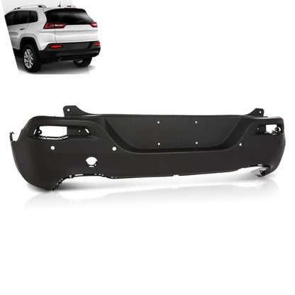 Solid Spare Fit For 2014 2015 2016 2017 2018 Jeep Cherokee Rear Bumper Cover w/Park Assist