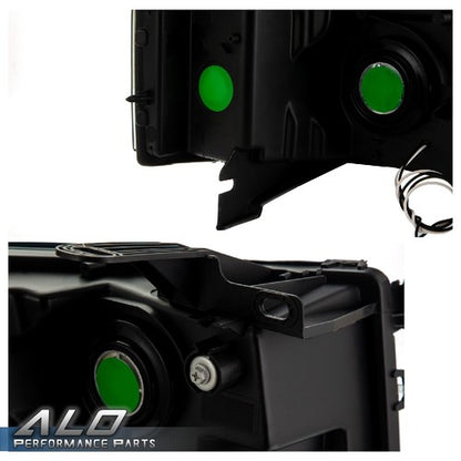 Solid Spare Fit For 2007-2014 Chevy Silverado 1500/2500/3500 Smoke Lens LED DRL Headlights