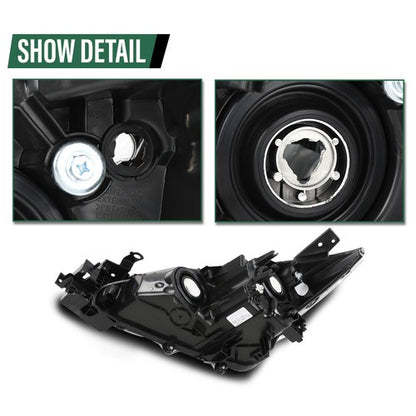Solid Spare Fit For 2014-2016 Mazda 3 Clear/Black Projector Headlights Assembly Left+Right