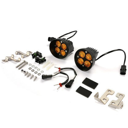 Solid Spare Pair LED Fog Lights Amber w/Brackets For Toyota Tacoma 4Runner Tundra 2010-2023