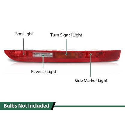 Solid Spare Rear Lower Bumper Tail Light Reverse Stop Lamp Fit For 09-16 Audi Q5 Left+Right
