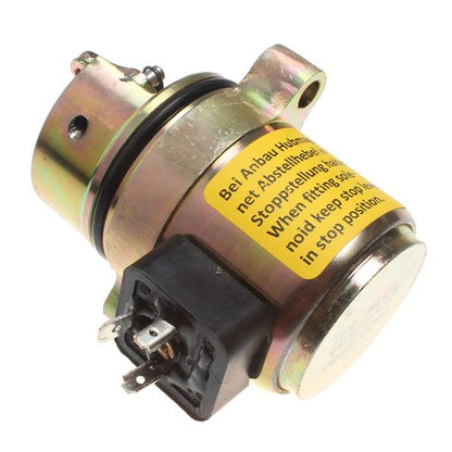 Solid Spare 12V Fuel Shutoff Solenoid Fits Gehl Skid Steer Loader 5640/6640 DEUTZ BF4M1011F