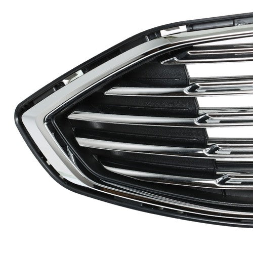 Solid Spare Front Bumper Upper Lower Grill Assembly Plastic Chrome For Ford Fusion 2017-2018