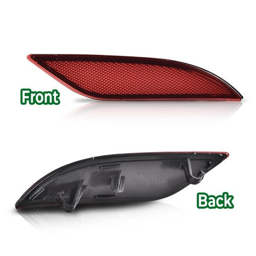 Solid Spare Fit For 16-2022 Chevrolet Malibu Rear Bumper Reflector Driver+Passenger Side Red